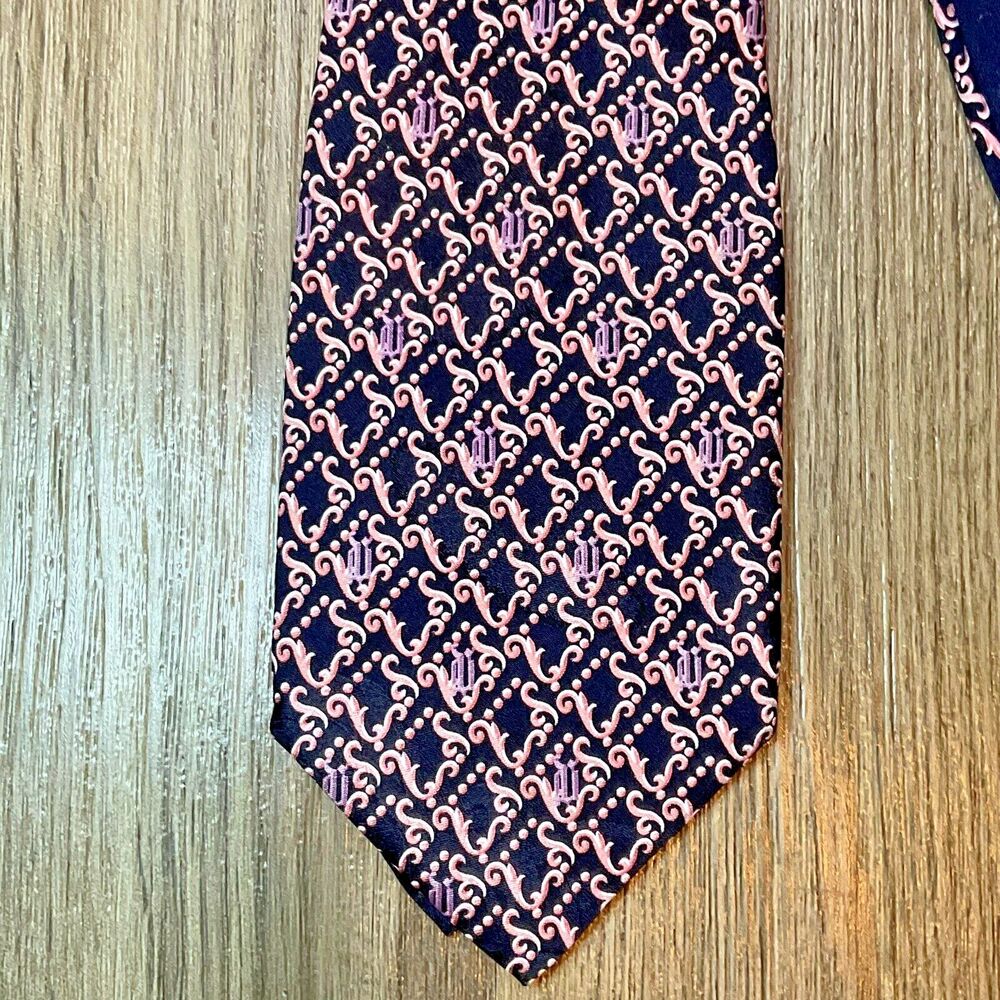 Gianni Versace Luxury Silk Neck Tie Burgundy Medusa Logo Made In Italy Designer